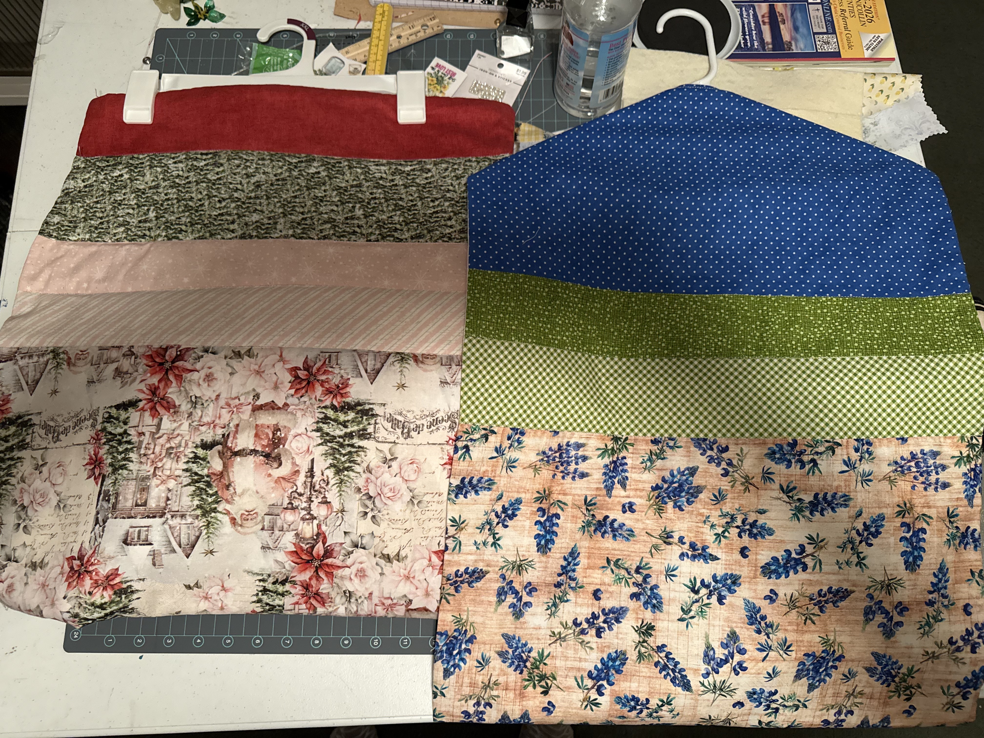 Christmas and bluebonnet hanging bags
